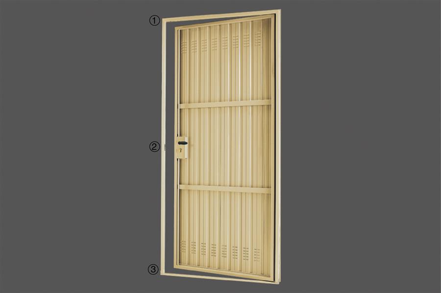 Single hinged steel door</br>1-2 locking points secondary door